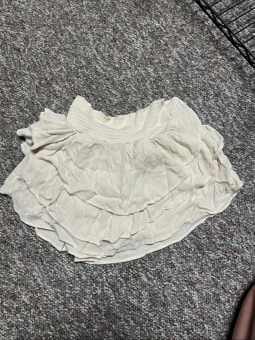 Sincerely Jules Cream Tiered Mini Skirt
